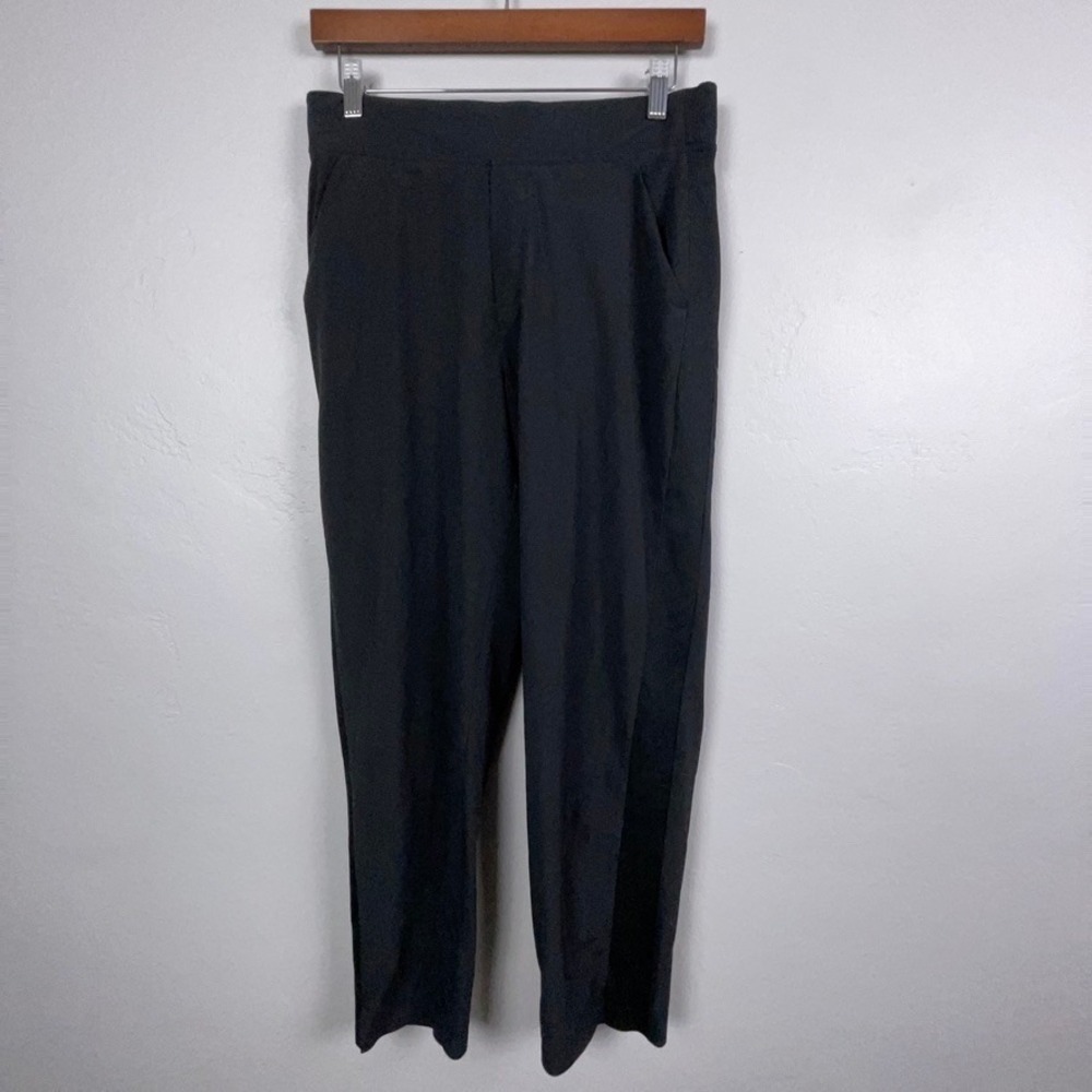 Athleta Pants Women 6 Black Brooklyn Ankle Ribbed Side Stripe Gym 198671-00